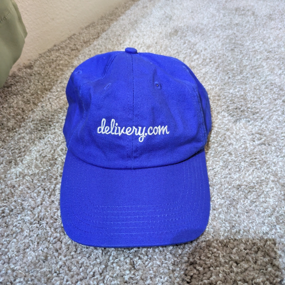 Blue Baseball Cap with White Embroidery